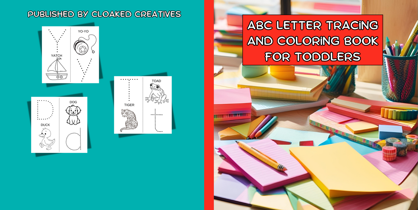 ABC Letter Tracing and Coloring Book for Toddlers