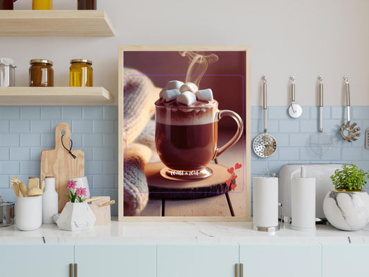Coffee & Love Digital Art Print – Cozy Instant Download | Printable Wall Art by Cloaked Creatives. Beautiful Office and Kitchen Wall Art.