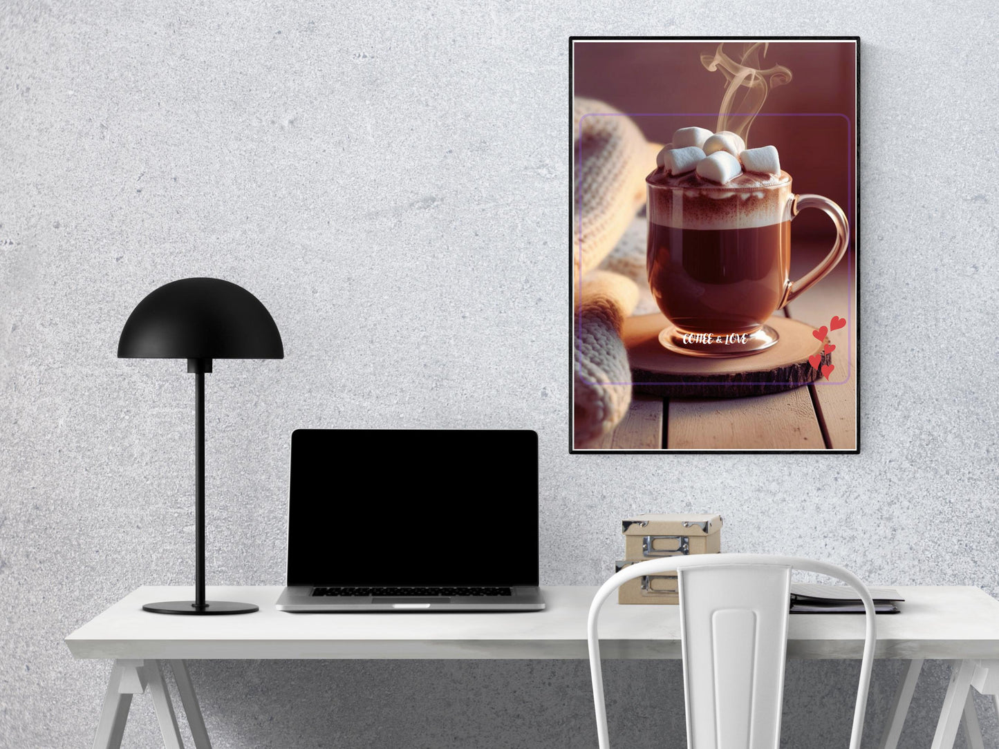 Coffee & Love Digital Art Print – Cozy Instant Download | Printable Wall Art by Cloaked Creatives. Beautiful Office and Kitchen Wall Art.