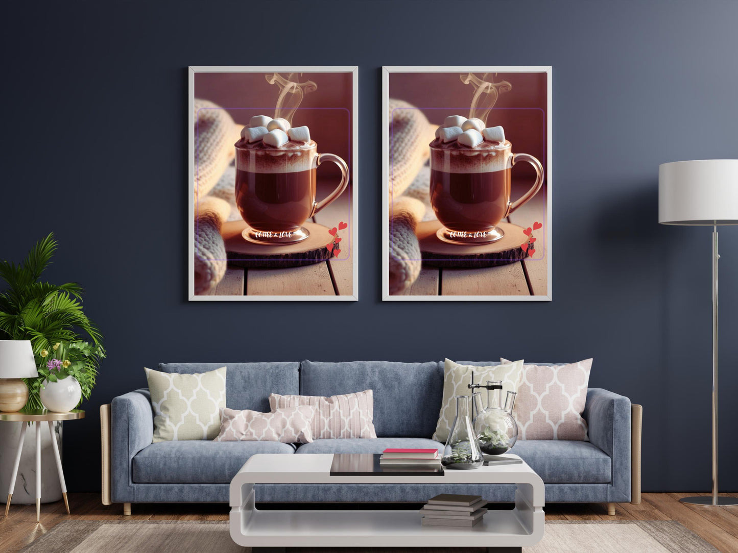Coffee & Love Digital Art Print – Cozy Instant Download | Printable Wall Art by Cloaked Creatives. Beautiful Office and Kitchen Wall Art.